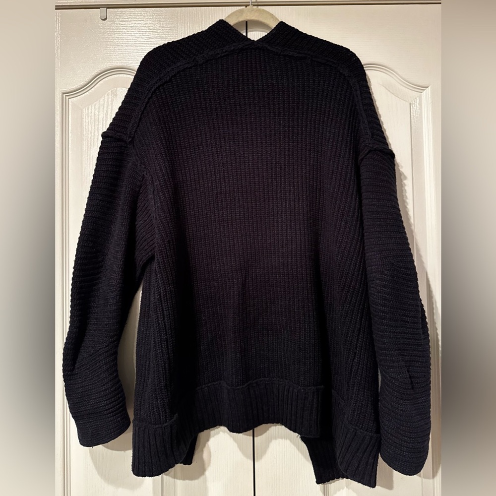 Free People Dark Charcoal Open Front Ribbed Cardigan - Picture 5 of 7